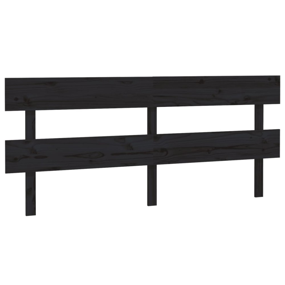 vidaXL Tăblie de pat, negru, 184x3x81 cm, lemn masiv de pin