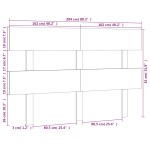 vidaXL Tăblie de pat, gri, 204x3x81 cm, lemn masiv de pin
