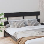 vidaXL Tăblie de pat, negru, 204x3x81 cm, lemn masiv de pin