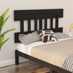 vidaXL Tăblie de pat, negru, 203,5x3x81 cm, lemn masiv de pin
