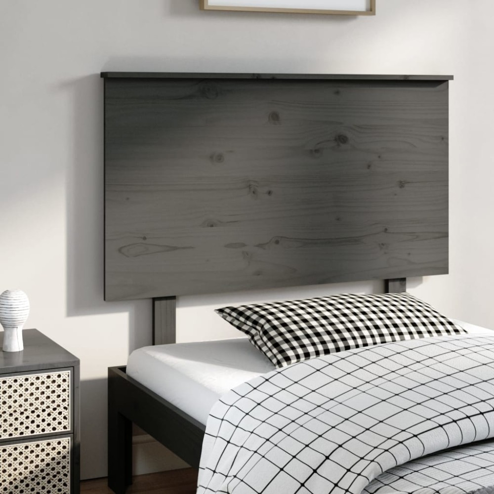 vidaXL Tăblie de pat, gri, 104x6x82,5 cm, lemn masiv de pin