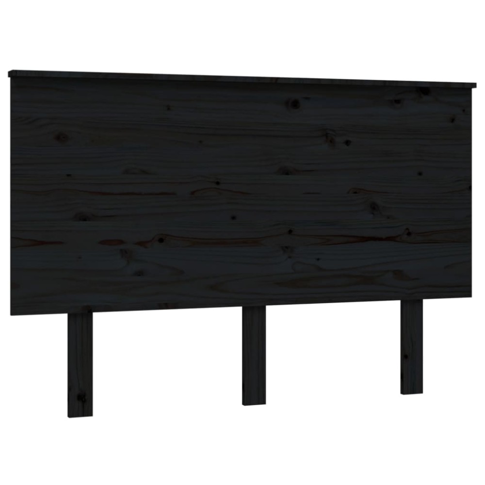 vidaXL Tăblie de pat, negru, 124x6x82,5 cm, lemn masiv de pin