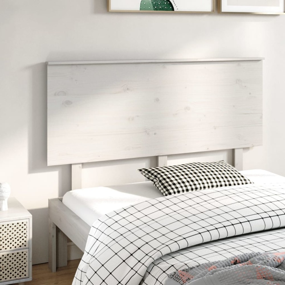 vidaXL Tăblie de pat, alb, 144x6x82,5 cm, lemn masiv de pin