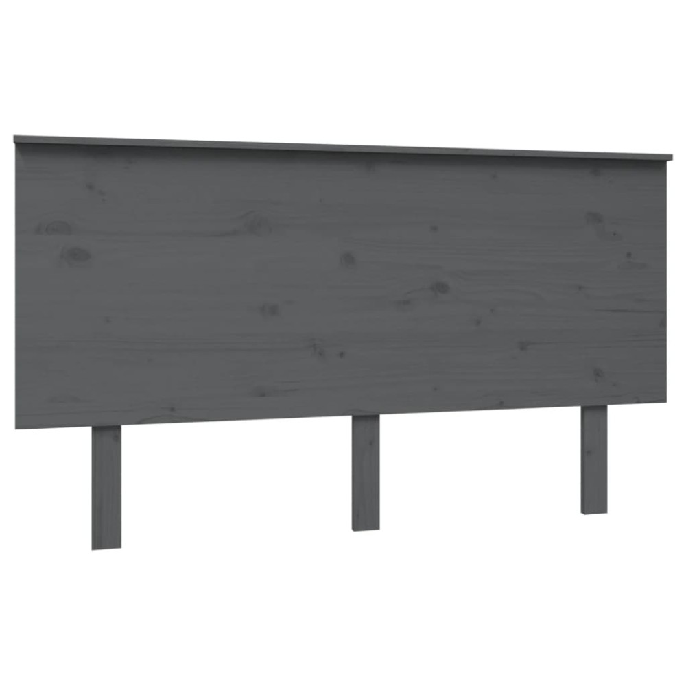 vidaXL Tăblie de pat, gri, 144x6x82,5 cm, lemn masiv de pin