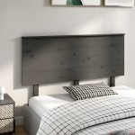 vidaXL Tăblie de pat, gri, 144x6x82,5 cm, lemn masiv de pin