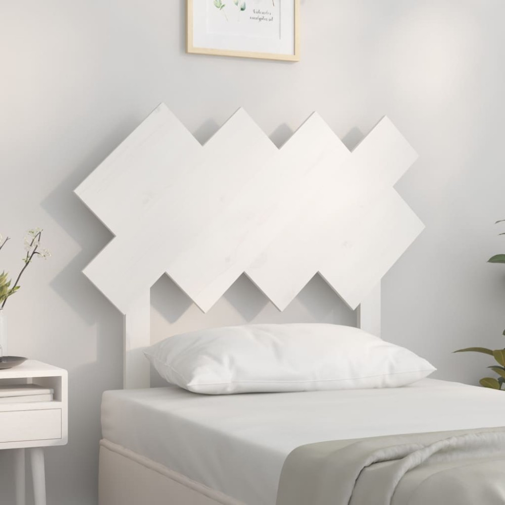 vidaXL Tăblie de pat, alb, 92x3x81 cm, lemn masiv de pin