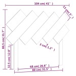 vidaXL Tăblie de pat, gri, 104x3x80,5 cm, lemn masiv de pin vidaXL Tăblie de pat, gri, 104x3x80,5 cm, lemn masiv de pin