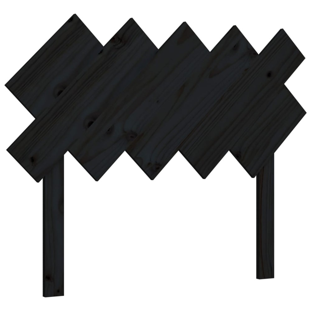 vidaXL Tăblie de pat, negru, 104x3x80,5 cm, lemn masiv de pin