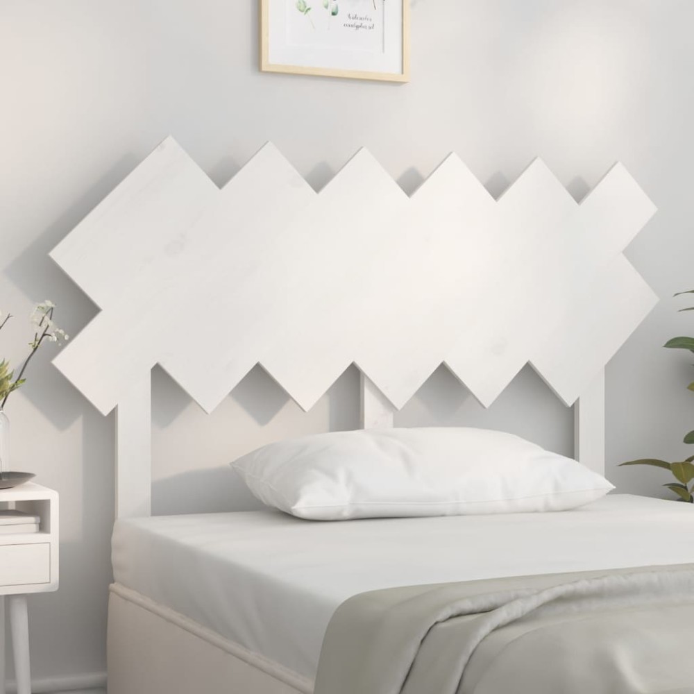 vidaXL Tăblie de pat, alb, 122,5x3x80,5 cm, lemn masiv de pin