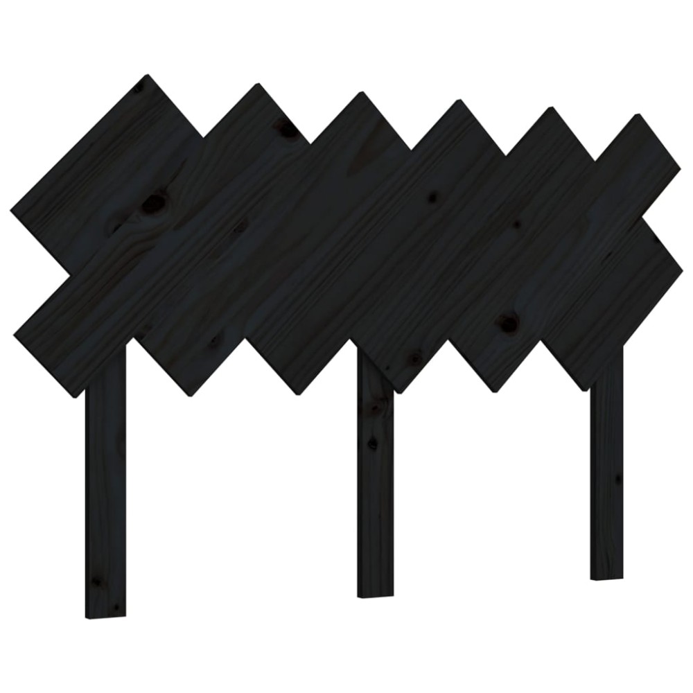vidaXL Tăblie de pat, negru, 122,5x3x80,5 cm, lemn masiv de pin