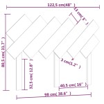 vidaXL Tăblie de pat, negru, 122,5x3x80,5 cm, lemn masiv de pin vidaXL Tăblie de pat, negru, 122,5x3x80,5 cm, lemn masiv de pin