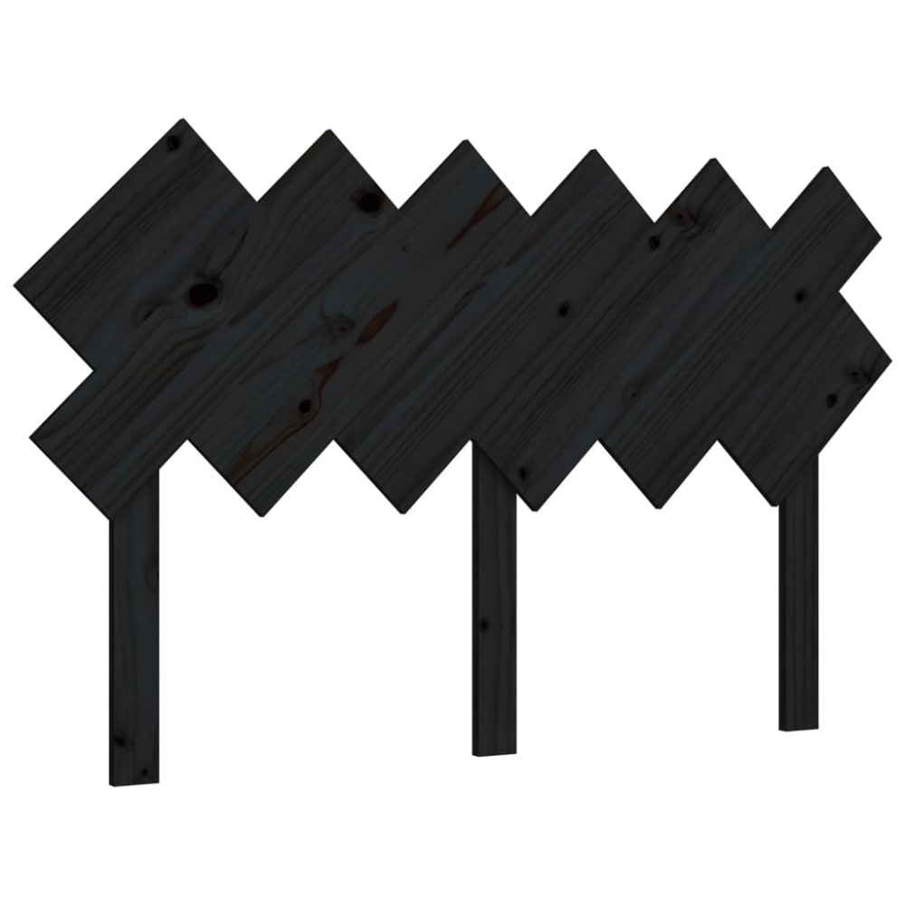 vidaXL Tăblie de pat, negru, 132x3x81 cm, lemn masiv de pin
