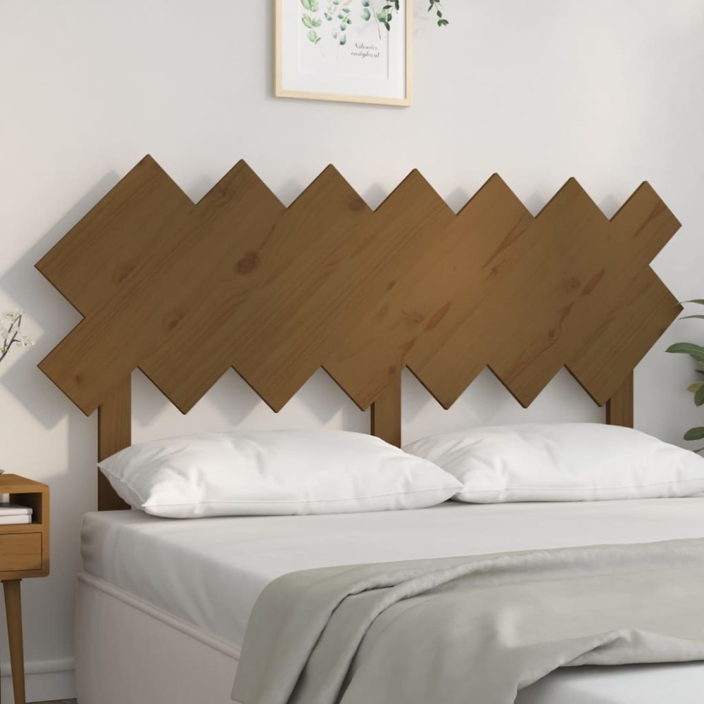 vidaXL Tăblie de pat, maro miere, 141x3x80,5 cm, lemn masiv de pin