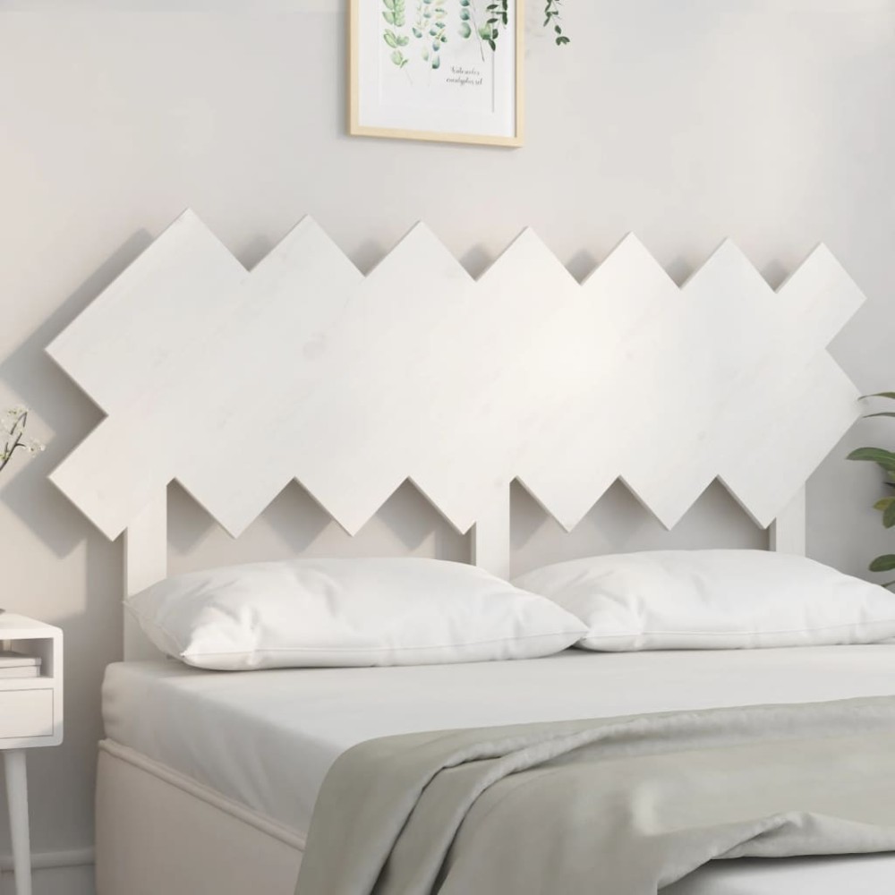 vidaXL Tăblie de pat, alb, 151,5x3x81 cm, lemn masiv de pin