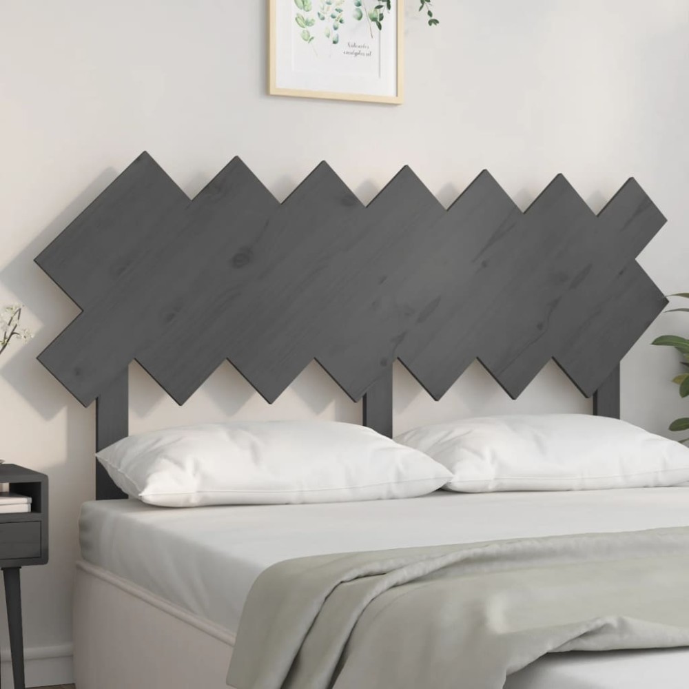 vidaXL Tăblie de pat, gri, 151,5x3x81 cm, lemn masiv de pin
