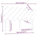 vidaXL Tăblie de pat, maro miere, 151,5x3x81 cm, lemn masiv de pin