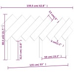 vidaXL Tăblie de pat, gri, 159,5x3x80,5 cm, lemn masiv de pin