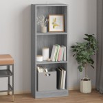 vidaXL Bibliotecă cu 3 niveluri gri sonoma 40x24x109 cm lemn compozit vidaXL Bibliotecă cu 3 niveluri gri sonoma 40x24x109 cm lemn compozit