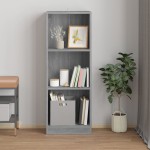 vidaXL Bibliotecă cu 3 niveluri gri sonoma 40x24x109 cm lemn compozit vidaXL Bibliotecă cu 3 niveluri gri sonoma 40x24x109 cm lemn compozit