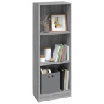 vidaXL Bibliotecă cu 3 niveluri gri sonoma 40x24x109 cm lemn compozit vidaXL Bibliotecă cu 3 niveluri gri sonoma 40x24x109 cm lemn compozit