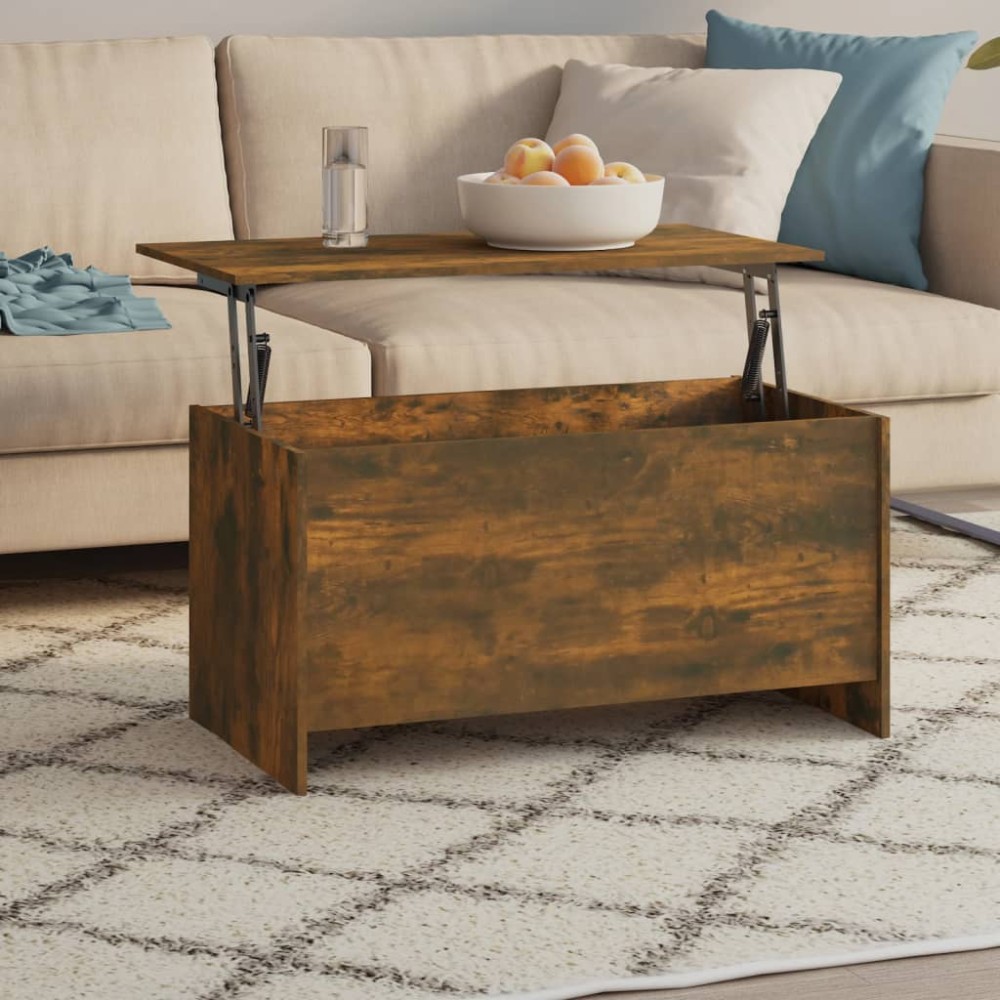 vidaXL Măsuță de cafea stejar fumuriu 102x55,5x52,5 cm lemn prelucrat