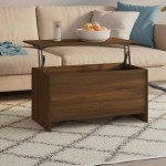 vidaXL Măsuță de cafea, stejar maro, 102x55,5x52,5 cm, lemn prelucrat vidaXL Măsuță de cafea, stejar maro, 102x55,5x52,5 cm, lemn prelucrat