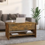 vidaXL Măsuță de cafea, stejar fumuriu, 80x50x40 cm, lemn prelucrat vidaXL Măsuță de cafea, stejar fumuriu, 80x50x40 cm, lemn prelucrat