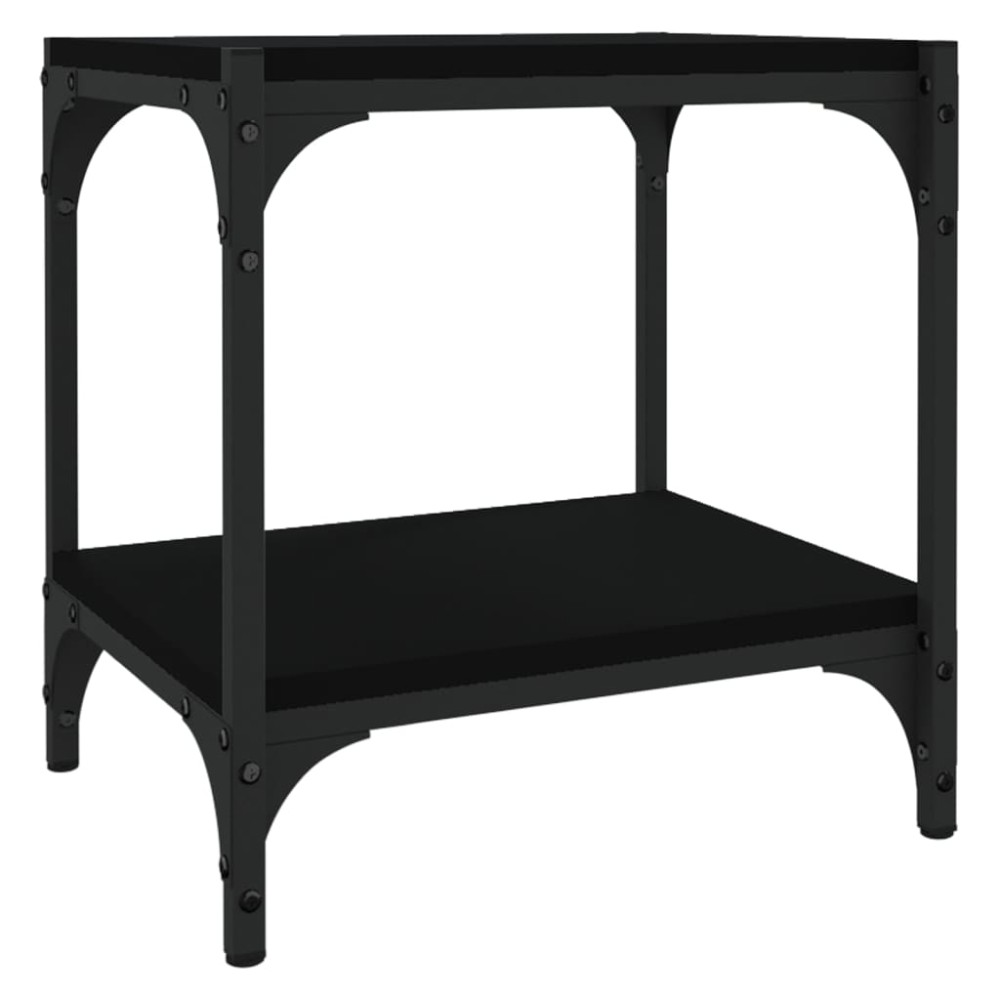 vidaXL Comodă TV, negru, 40x33x41 cm, lemn prelucrat și oțel