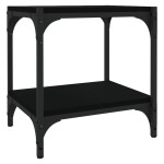 vidaXL Comodă TV, negru, 40x33x41 cm, lemn prelucrat și oțel