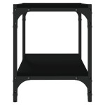 vidaXL Comodă TV, negru, 40x33x41 cm, lemn prelucrat și oțel