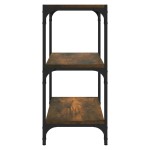 vidaXL Raft cărți stejar fumuriu 40x33x70,5 cm, lemn prelucrat și oțel