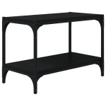 vidaXL Comodă TV, negru, 60x33x41 cm, lemn prelucrat și oțel