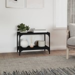 vidaXL Comodă TV, negru, 60x33x41 cm, lemn prelucrat și oțel