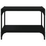 vidaXL Comodă TV, negru, 60x33x41 cm, lemn prelucrat și oțel