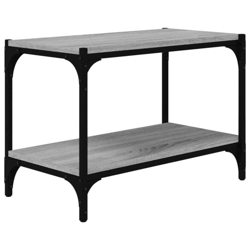 vidaXL Comodă TV, gri sonoma, 60x33x41 cm, lemn prelucrat și oțel
