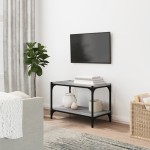 vidaXL Comodă TV, gri sonoma, 60x33x41 cm, lemn prelucrat și oțel vidaXL Comodă TV, gri sonoma, 60x33x41 cm, lemn prelucrat și oțel