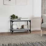 vidaXL Comodă TV, gri sonoma, 60x33x41 cm, lemn prelucrat și oțel vidaXL Comodă TV, gri sonoma, 60x33x41 cm, lemn prelucrat și oțel