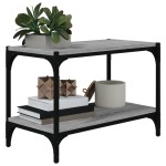 vidaXL Comodă TV, gri sonoma, 60x33x41 cm, lemn prelucrat și oțel vidaXL Comodă TV, gri sonoma, 60x33x41 cm, lemn prelucrat și oțel