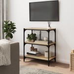 vidaXL Raft cărți, stejar sonoma 60x33x70,5 cm, lemn prelucrat și oțel