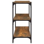 vidaXL Raft cărți stejar fumuriu 60x33x70,5 cm, lemn prelucrat și oțel