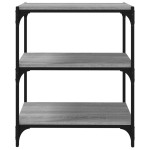 vidaXL Raft de cărți gri sonoma 60x33x70,5 cm, lemn prelucrat și oțel