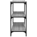 vidaXL Raft de cărți gri sonoma 60x33x70,5 cm, lemn prelucrat și oțel