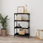 vidaXL Bibliotecă, negru, 60x33x100 cm, lemn prelucrat și oțel vidaXL Bibliotecă, negru, 60x33x100 cm, lemn prelucrat și oțel