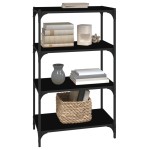 vidaXL Bibliotecă, negru, 60x33x100 cm, lemn prelucrat și oțel vidaXL Bibliotecă, negru, 60x33x100 cm, lemn prelucrat și oțel