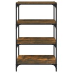 vidaXL Raft de cărți stejar fumuriu 60x33x100 cm, lemn prelucrat/ oțel
