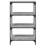 vidaXL Raft de cărți, gri sonoma, 60x33x100 cm, lemn prelucrat și oțel