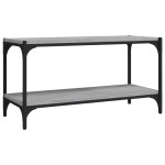 vidaXL Comodă TV, gri sonoma, 80x33x41 cm, lemn prelucrat și oțel vidaXL Comodă TV, gri sonoma, 80x33x41 cm, lemn prelucrat și oțel