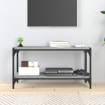 vidaXL Comodă TV, gri sonoma, 80x33x41 cm, lemn prelucrat și oțel vidaXL Comodă TV, gri sonoma, 80x33x41 cm, lemn prelucrat și oțel