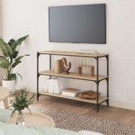 vidaXL Raft cărți stejar sonoma 100x33x70,5 cm, lemn prelucrat și oțel