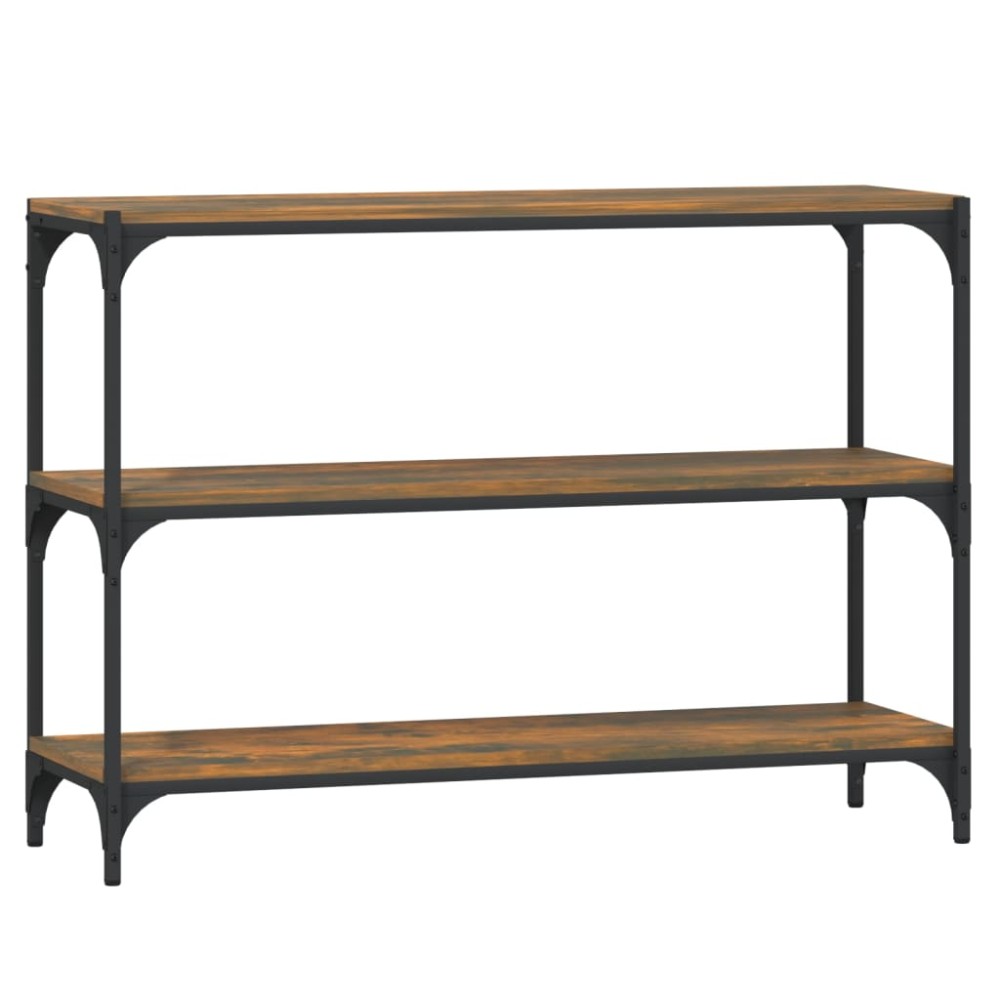 vidaXL Raft cărți stejar fumuriu 100x33x70,5 cm lemn prelucrat și oțel